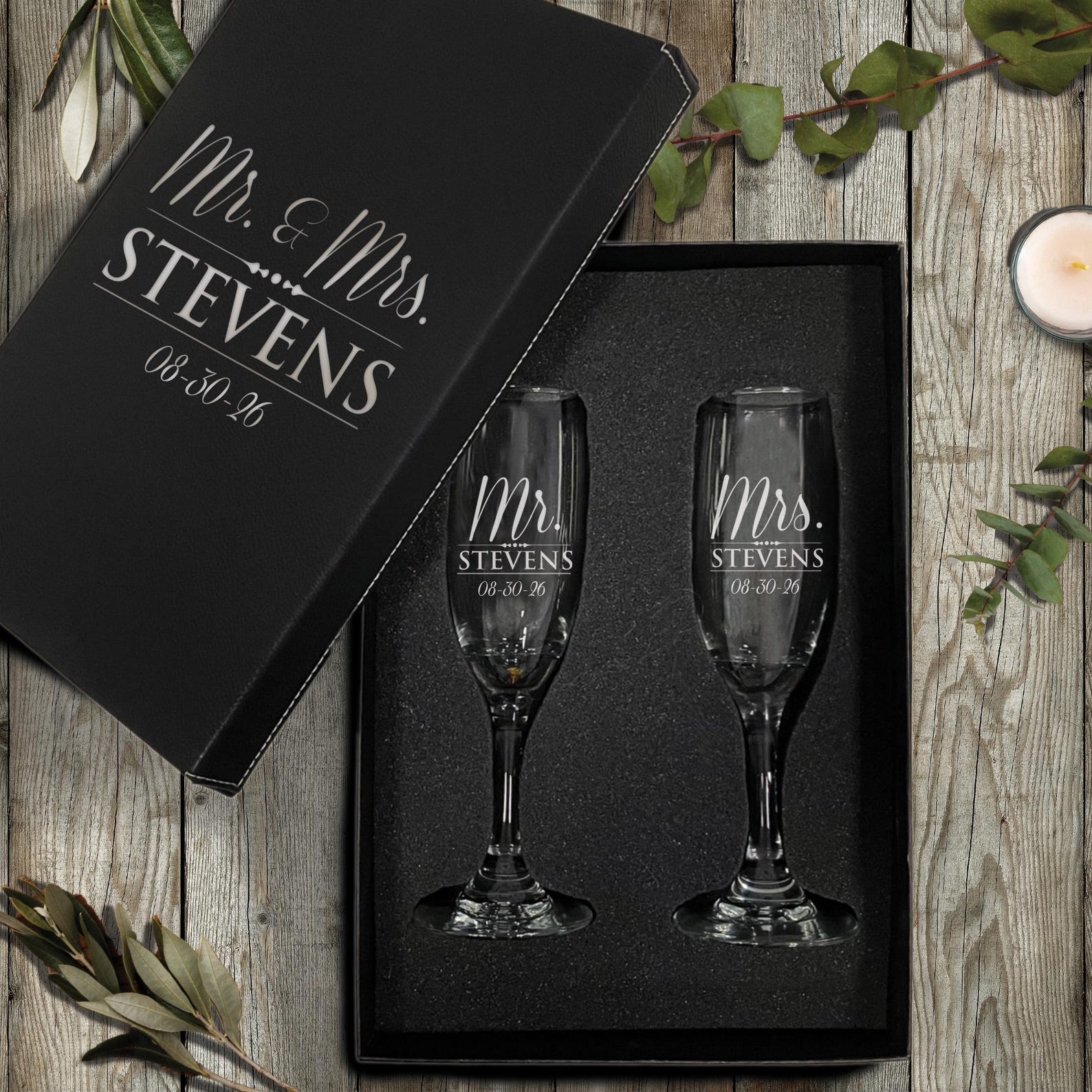 Mr & Mrs Champagne Flutes - Personalized