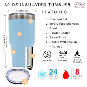 Stainless Steel Tumbler, 20 oz and 30 oz Tumbler Cup, Personalized Stainless Steel Tumbler, Cold Cup, Insulated Tumbler, Insulated Cup image 2
