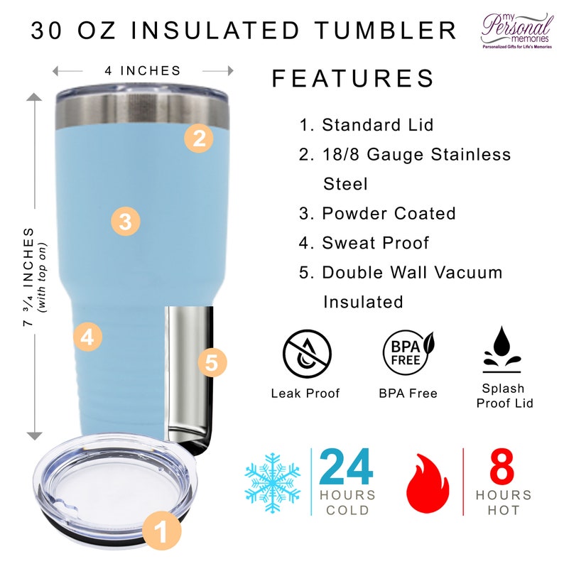 Stainless Steel Tumbler, 20 oz and 30 oz Tumbler Cup, Personalized Stainless Steel Tumbler, Cold Cup, Insulated Tumbler, Insulated Cup image 2