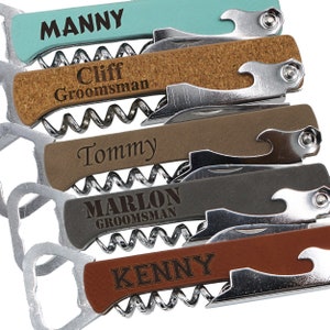 Personalized Corkscrew and Multi-Tool Groomsmen Gifts Wedding Party Gifts Wine Opener Engraved, Customized, Monogrammed for Free image 7