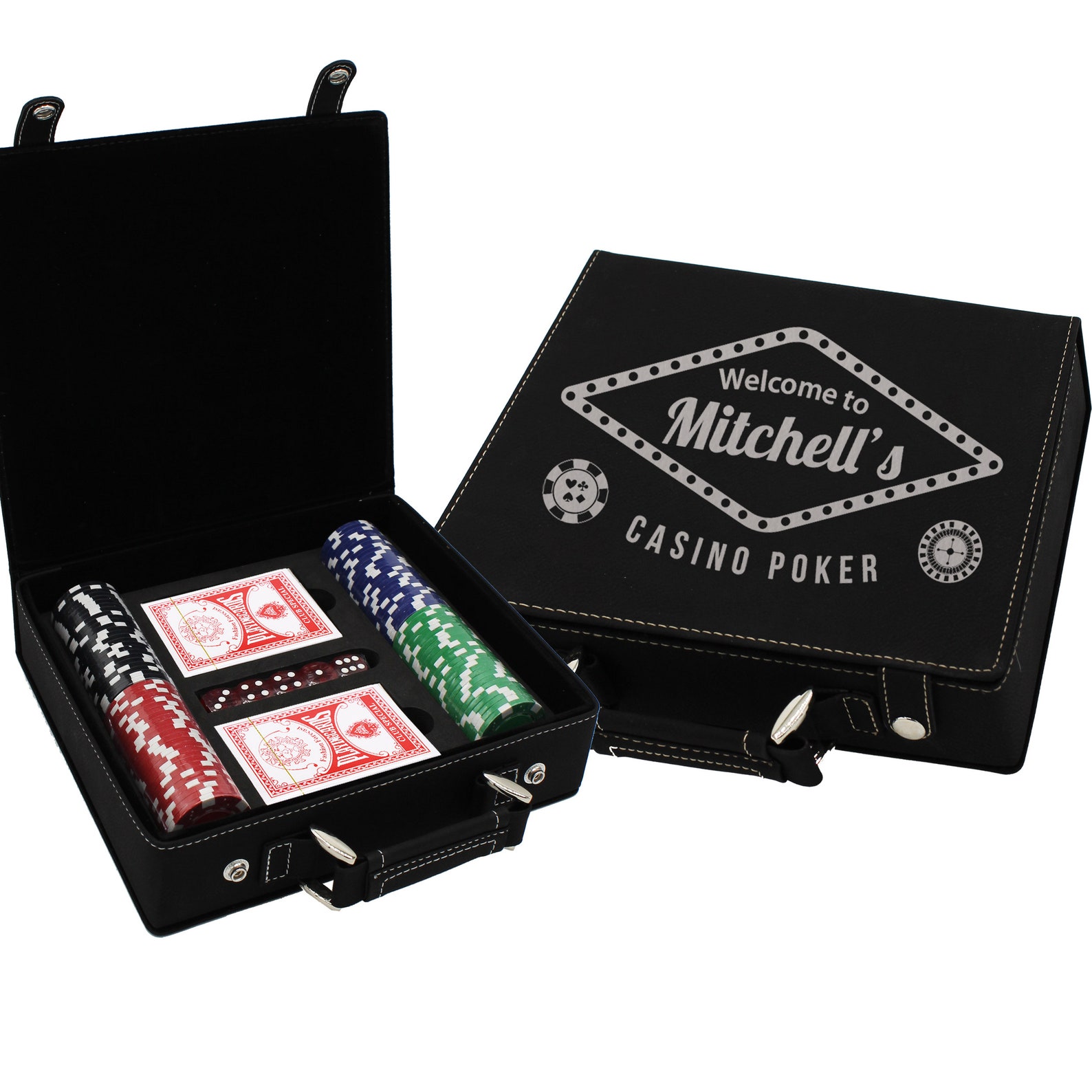 Poker Player Gifts Poker Set Personalized Poker Case Etsy