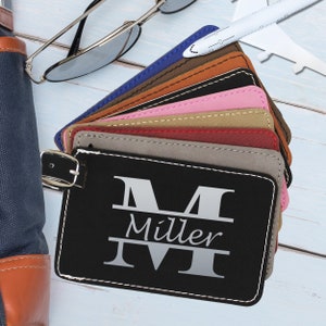 Personalized Leather Luggage Tag, Luggage Tags Personalized, Custom Luggage Tag, Monogram Luggage Tag, Engraved Luggage Tag, Luggage Tags image 1