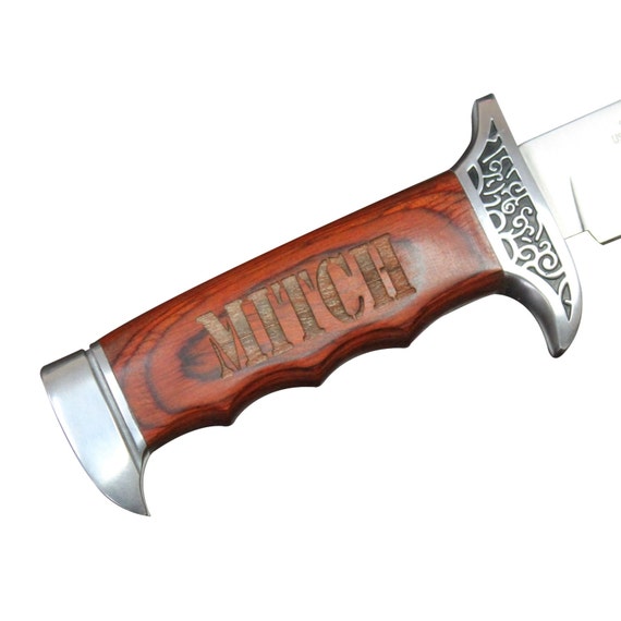 Engraved Fixed Blade Knife Bushcraft Knife Tactical Knife Etsy