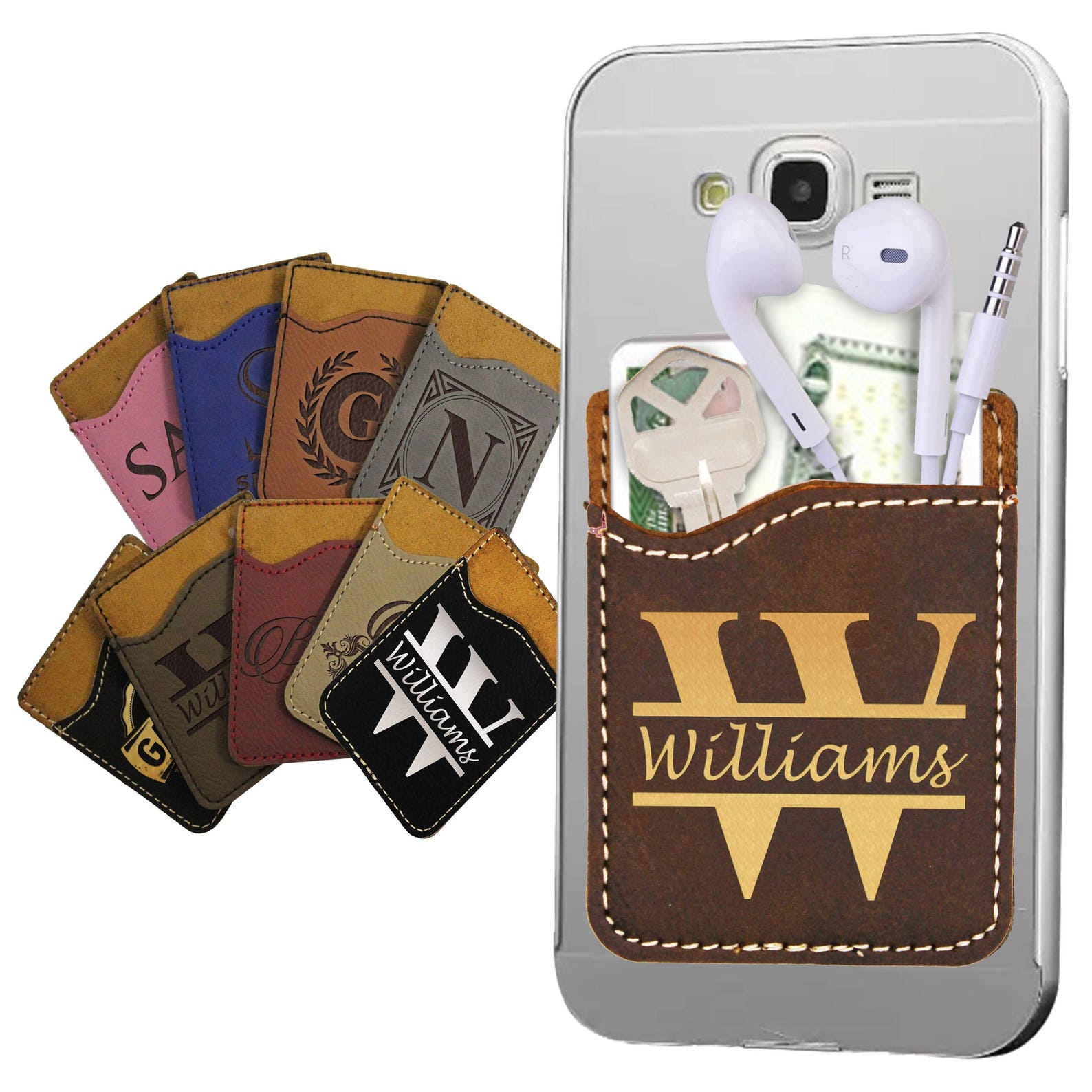 Personalized Phone Wallet Stick on Wallet Adhesive Card Etsy