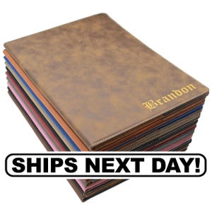 Engraved Leather Portfolio, Personalized Portfolio, Personalized Journal, Business Portfolio,  Groomsmen Gift Graduation Gifts Blank Notepad