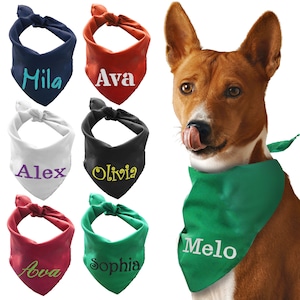 Personalized Dog Bandana, Custom Dog Scarf, Gift for Dog Mom, Embroidered Dog Bib, Dog Lover Gift, Personalized Pet Neckwear Dog Accessories