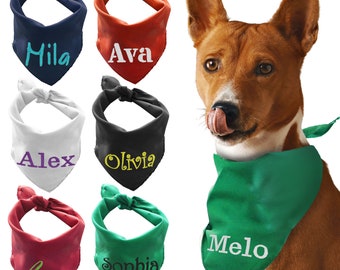 Embroidered Dog Bandana, Personalized Pet Bib Scarf, Custom Pet Neckwear, Custom Personalized Gift for New Dog, Accessories Gift for Dog