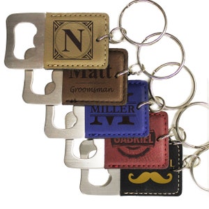 Key Chain with Bottle Opener, Engraved Keychain Bottle Opener for Dad, Bottle Opener Favors, Monogrammed Bottle Opener Key Chain