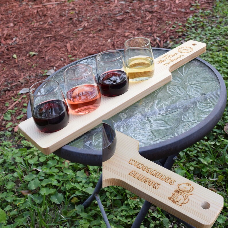 Personalized Wine Flight Wine Tasting Set With 4 Glasses Etsy
