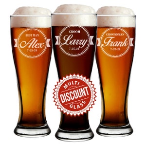 Personalized Beer Mug, Groomsman Gift, Groomsmen Beer Glass, Groomsmen ...