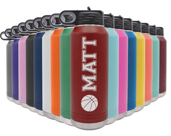 Personalized Sports Water Bottle, Personalized Kids Water Bottle, Stainless Steel Water Bottle, Personalized Water Bottle with Name