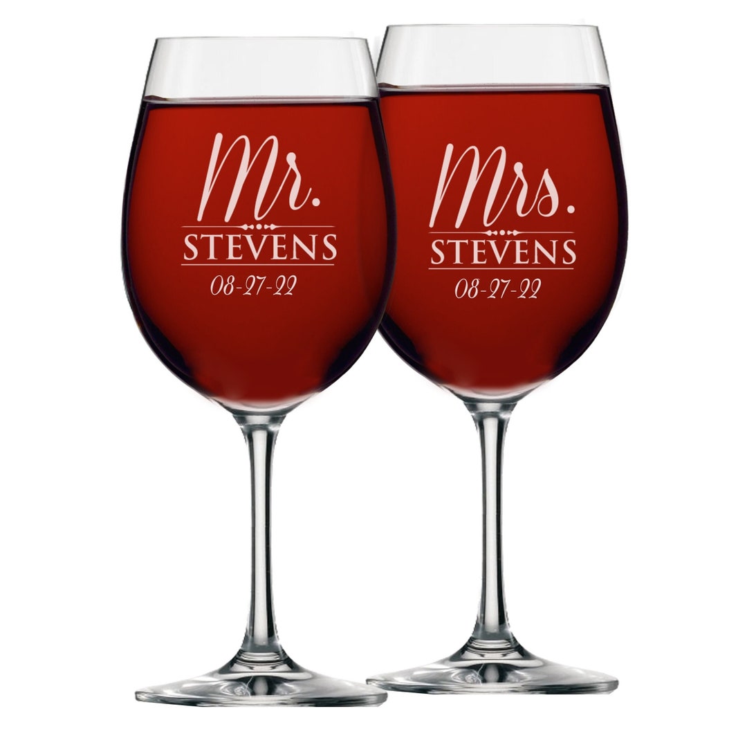 Mr and Mrs Wine Glasses, Mr Mrs Mason Jar Glasses, Mr and Mrs Gifts, Mr