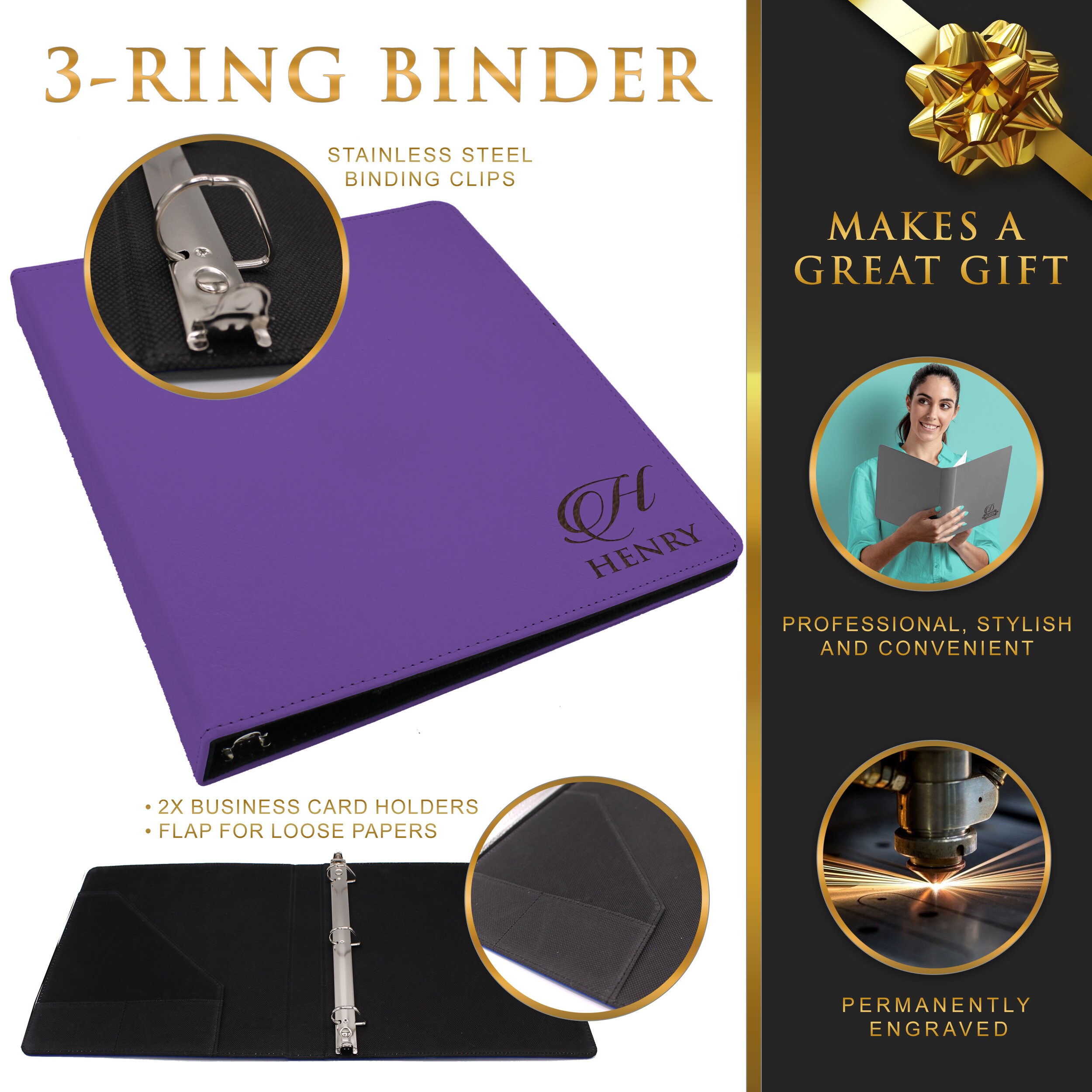 Custom Binder for Business, Personalized Binder Cover, Customized Binder 3  Ring for School, 1 Inch Rings Holds 8.5" X 11" Paper - Etsy