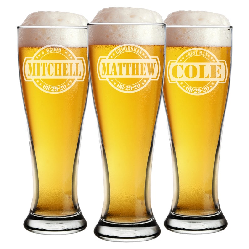 Personalized Pilsner Glasses Custom Beer Glass Engraved Beer Etsy
