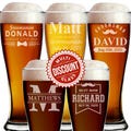 Personalized Pilsner Glasses, Personalized Glasses, Groomsmen Gift, Engraved Beer Glasses, Custom Beer Glass, Pilsner Glass, Etched Beer Mug