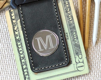 Leather Magnetic Money Clip Custom