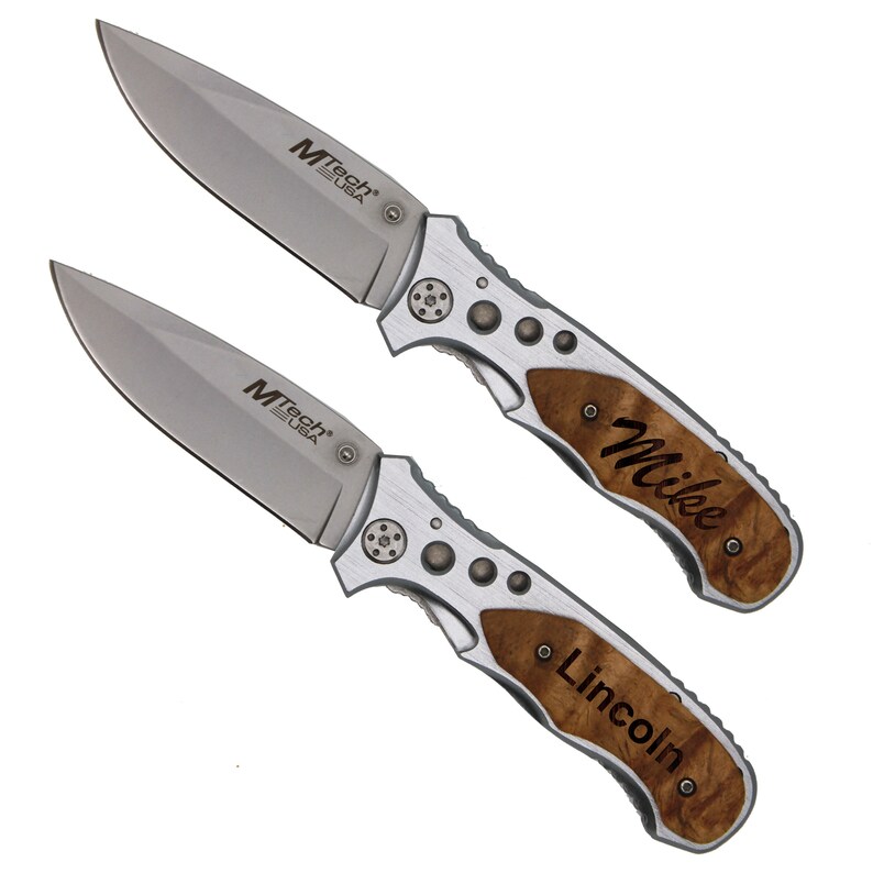 Personalized Pocket Knife With Metal Blade Engraved Knife Etsy