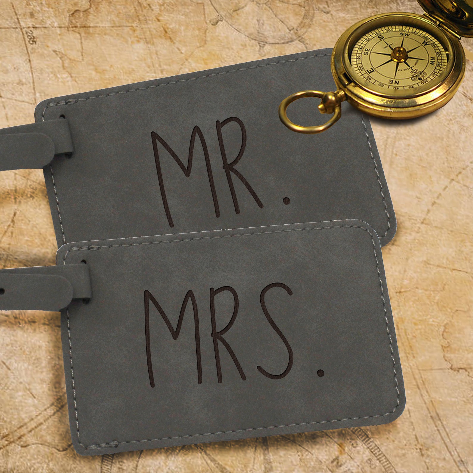 His and Hers Luggage Tags Couples Travel Gifts Mr and Mrs Etsy