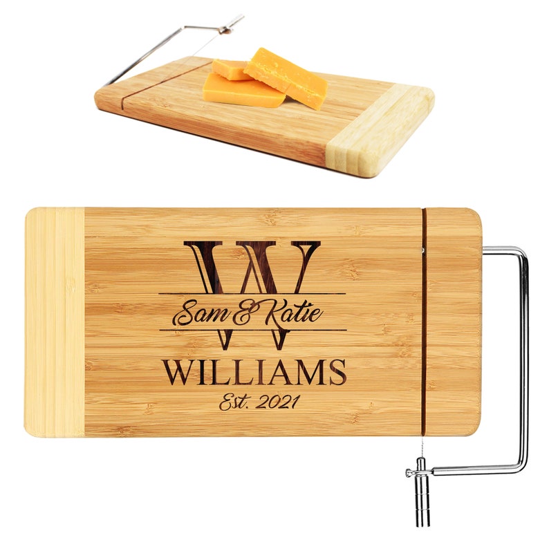 Engraved Bamboo Cheese Board, Cheese Board Personalized, Cheese Knife Gift, Engraved Cheese, Housewarming Gift, Anniversary Gift, Home Gift image 3