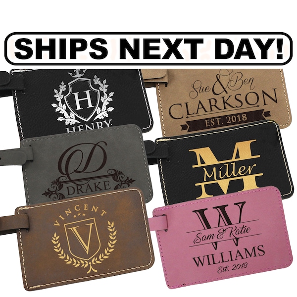 Custom Luggage Tag, Personalized Leather Luggage Tag, Luggage Tags Personalized,  Monogram Luggage Tag, Engraved Luggage Tag, Luggage Tags