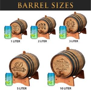 Personalized Whiskey Barrel, 1 or 2 or 3 Liter Mini Oak Whiskey Barrel Groomsmen Gift Birthday Gift Engraved Whiskey Barrel image 4