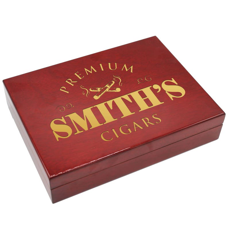 Cigar Box Humidor Personalized Cigar Gift Set Engraved Cigar Etsy