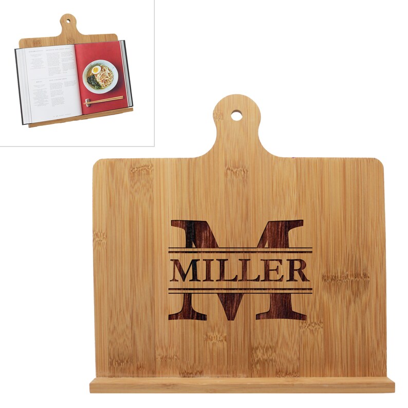 Cookbook Stand, Cook Book Holder, Kitchen Tablet Stand, Personalized Recipe Holder, Wooden Cookbook Stand, iPad Stand Wood, Restaurant Decor image 8