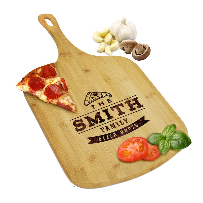 Pizza Peel, Personalized Pizza Board, Wood Pizza Paddle, Custom Pizza Peel, Pizza Lovers, Personalized Pizza Gifts, Pizza Cutter and Paddle image 1