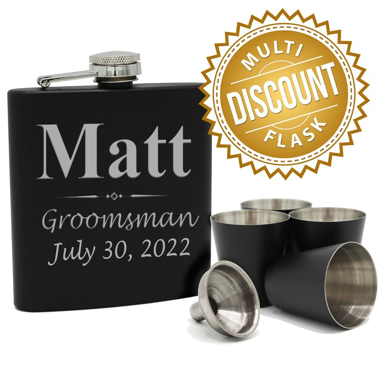 Groomsmen Flask Set Personalized Flask Set Personalized Etsy