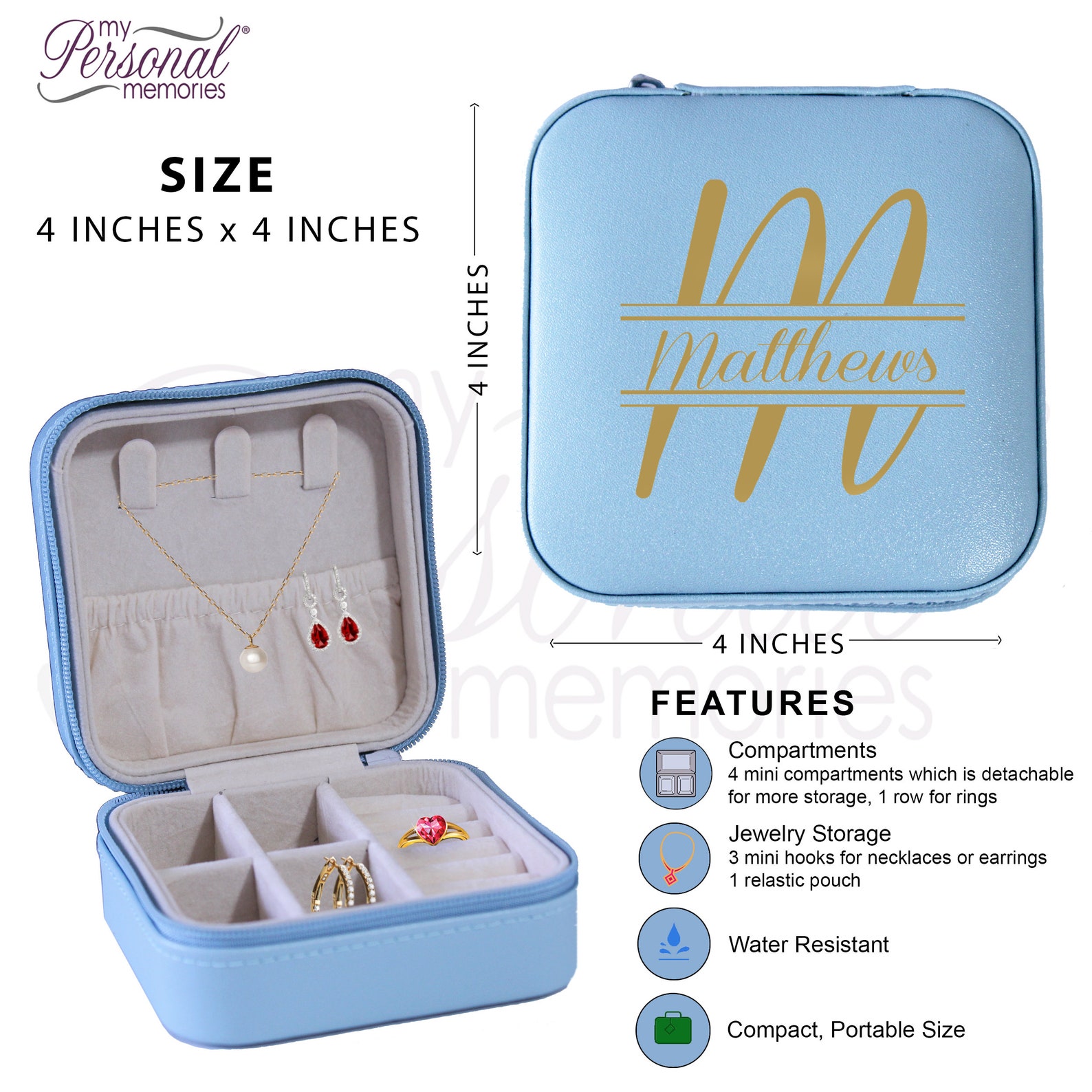 Monogrammed Travel Jewelry Organizer Girl Jewelry Box Etsy