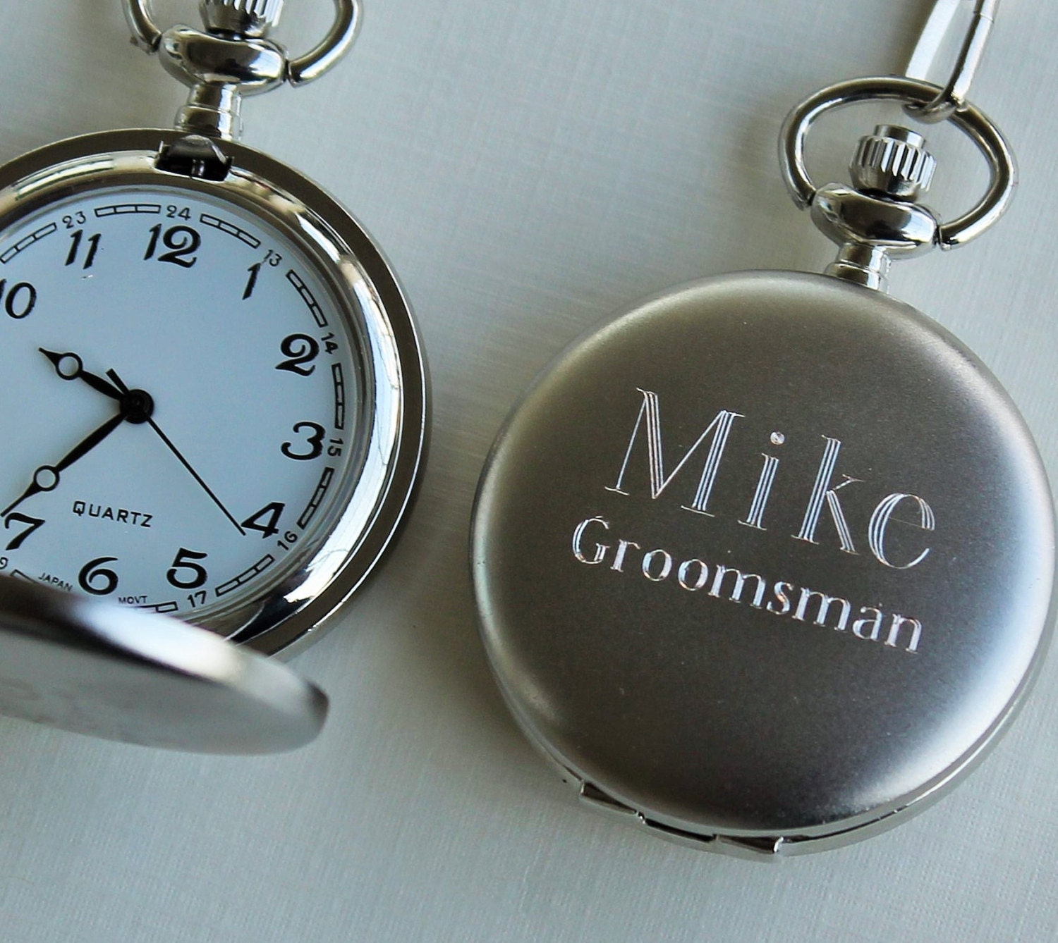 Personalized Pocket Watch Groomsmen Gift Mens Pocket Watch Etsy