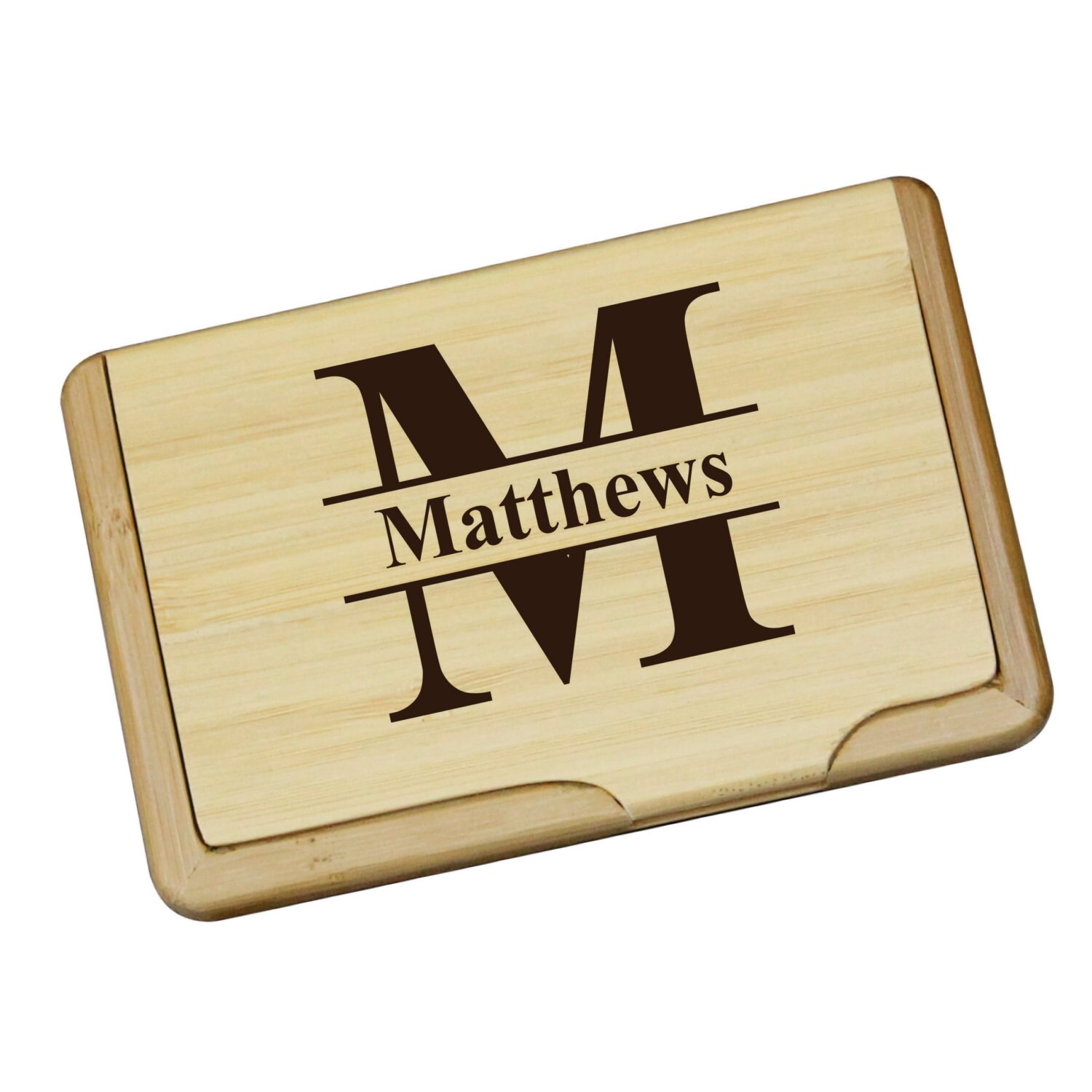 Personalized Wood Business Card Holder Engraved Business Card Etsy