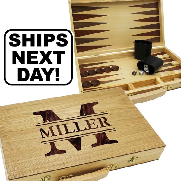Backgammon Set Custom, Wooden Backgammon, Personalized Backgammon Set, Gifts For Grammie, Gifts For Godparents, Gifts For Uncle, Wood Games