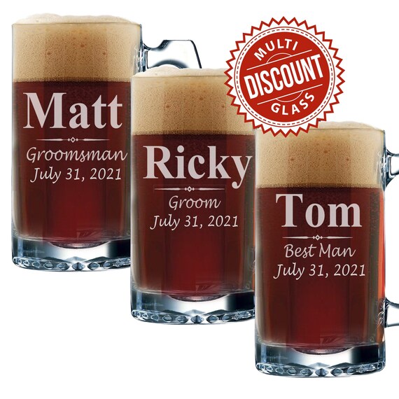 Monogrammed Beer Mugs Wedding Party Beer Mugs Beer Gift Etsy