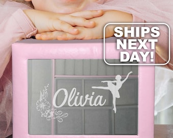 Ballerina Jewelry Box, Customized Jewelry Box for Girls, Girls Jewelry Box Personalized, Flower Girl Jewelry Box, 1st Birthday Gift for Girl