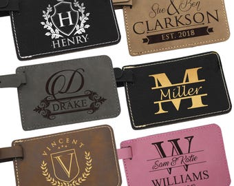 Custom Luggage Tag, Personalized Leather Luggage Tag, Luggage Tags Personalized,  Monogram Luggage Tag, Engraved Luggage Tag, Luggage Tags