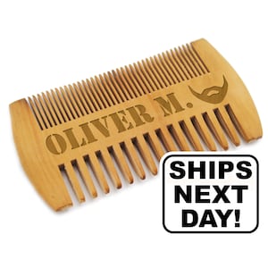 Personalized Beard Comb, Beard Gift Set, Beard Comb Wooden, Customized Beard Brush, Custom Beard Comb, Monogrammed Beard Comb, Wood