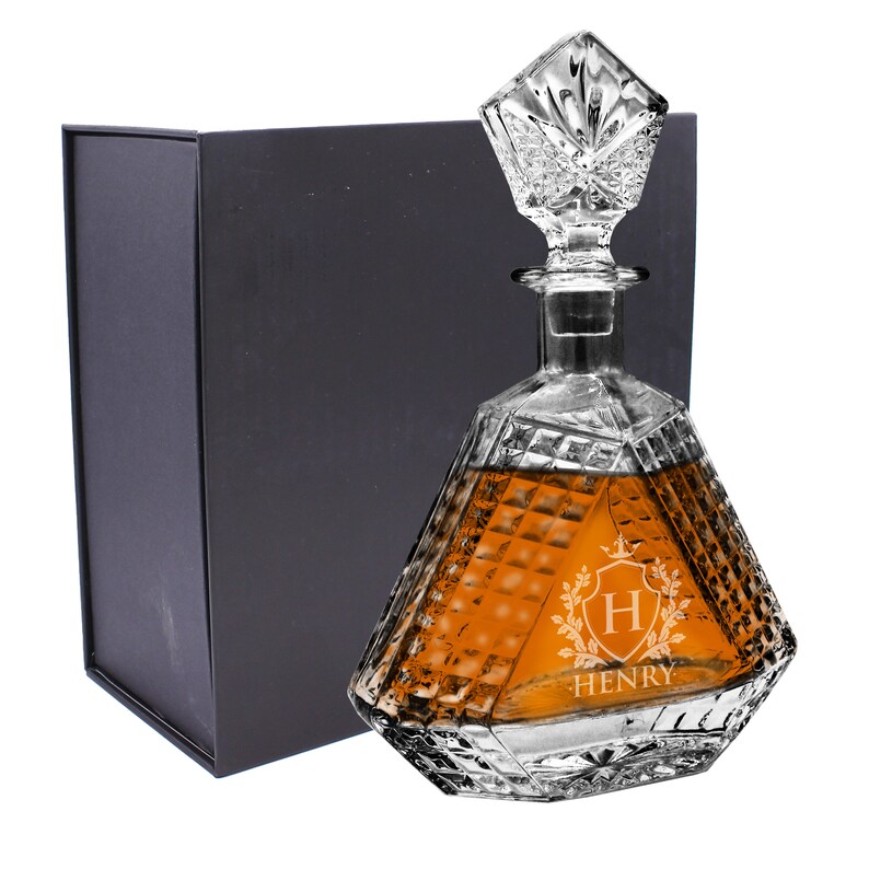 Whiskey Decanter Set Personalized Glass Decanter Bourbon Etsy