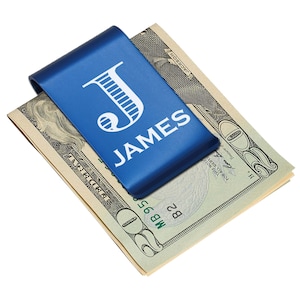 Clip para billetes con monograma, clips para billetes grabados, clip para billetes para hombres, clip para billetes de metal para padrinos de boda, regalo para él, clips para billetes, clip para billetes personalizado para papá