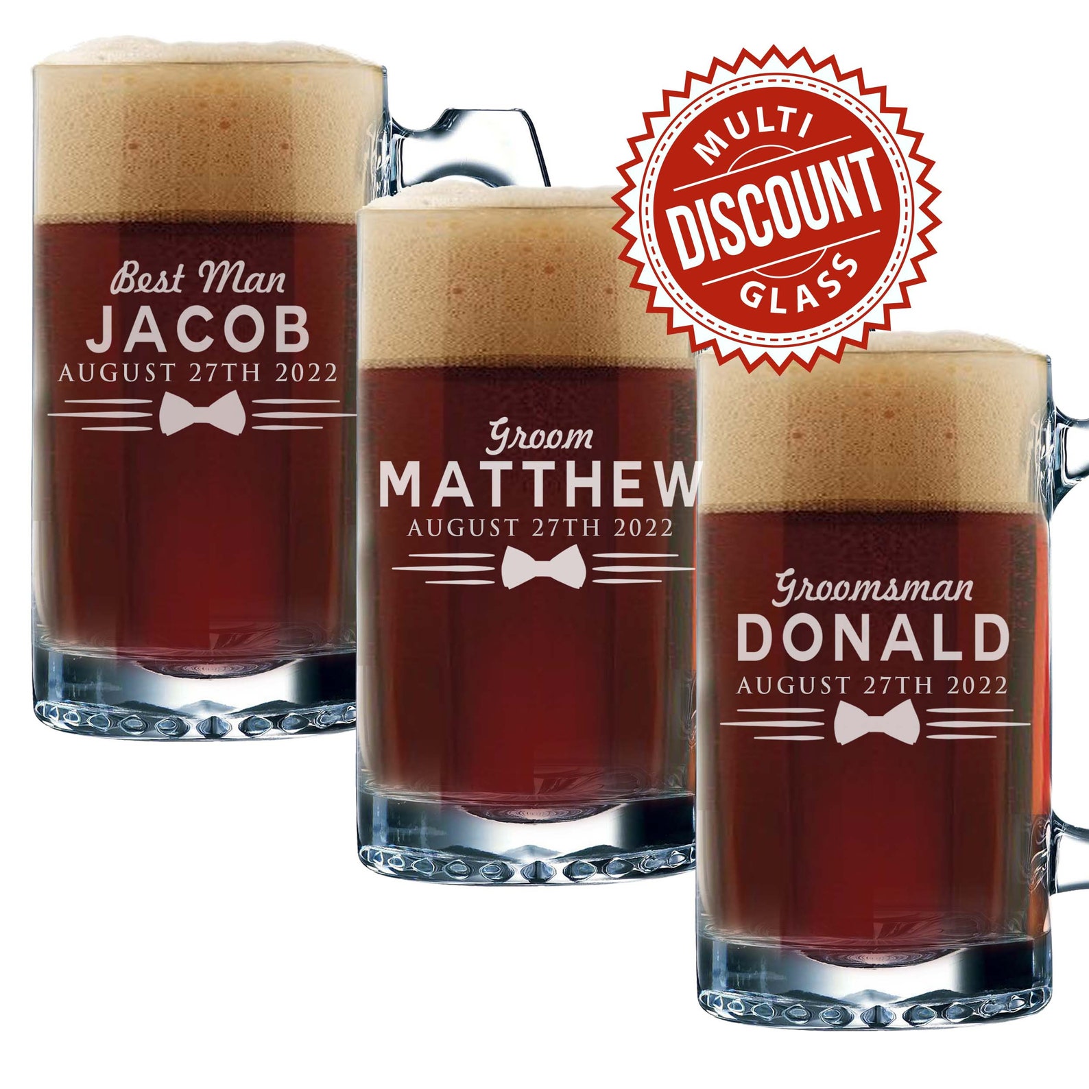 Personalized Beer Mug Groomsman Gift Groomsmen Beer Glass Etsy