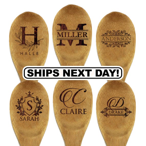 Mom Kitchen Gift Ideas from Daughter, Son - Engraved Wooden Spoon