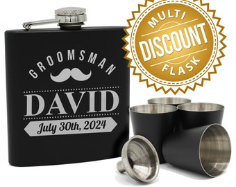 Flask Gift Set, Groomsmen Flask Set, Gifts for Groomsmen, Personalized Flask Set, Monogram Flask, Custom Flask Set, Groomsman Flask