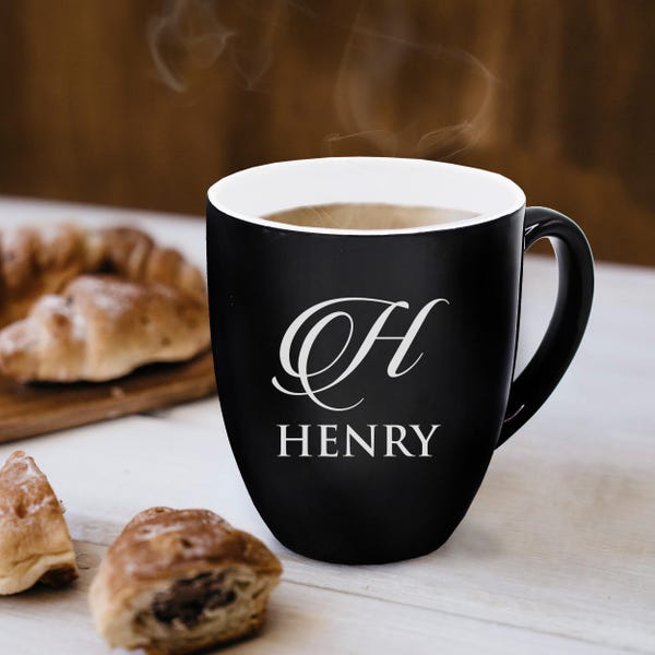 Personalized Coffee Mug, Latte Mug, Unique Coffee Mug, Personalized Mug, Cappuccino Cup Ceramic Coffee Mug  Monogram Coffee Mug Coffee Gifts
