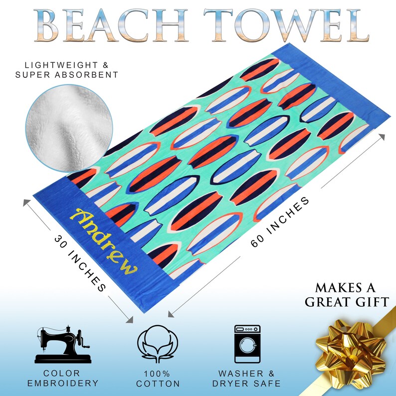 Personalized Beach Towel Beach Towel Monogram Monogrammed Etsy