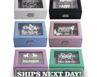 Girls Jewelry Box, Luxury Kids Jewelry Box, Birthday Gift for Girl, Girl Room Décor Gift, Little Girl Gift from Dad, Flower Girl Gift