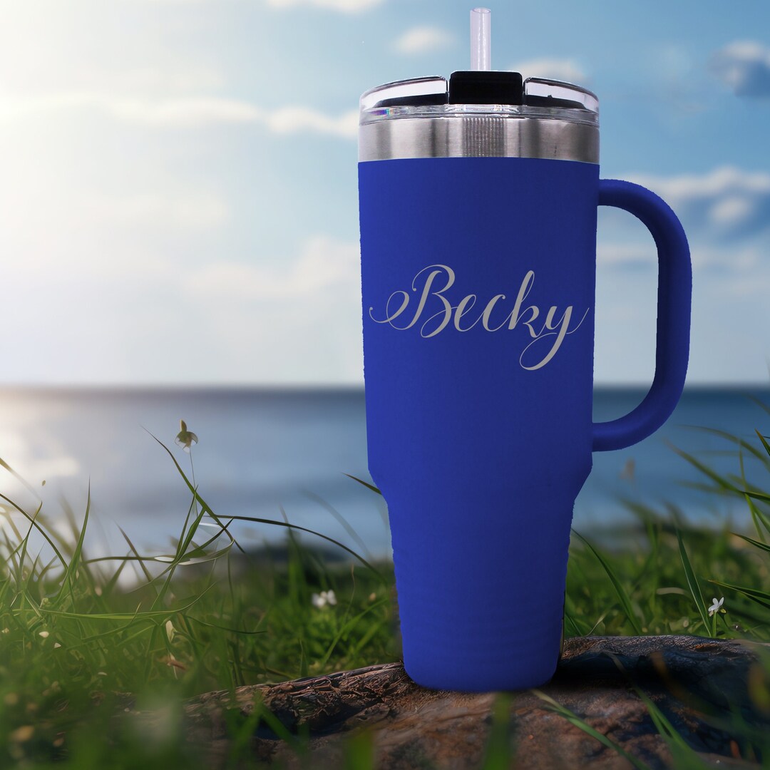 Personalized Tumbler With Lids and Straws, Custom 40 Oz Tumbler With Handle Etsy