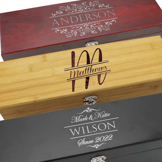 Personalized Wedding Wine Box, Wedding Gifts Customized, Single Wine Box  With Tools, Wedding Wine Gifts for Couple