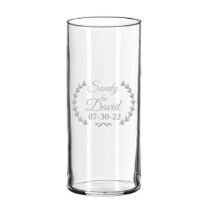 Flower Vase Wedding, Table Centerpiece, Custom Wedding Flower Centerpieces, Monogrammed Flower Vase for Wedding, Engraved Vase Centerpieces image 7