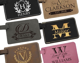 Custom Luggage Tag, Personalized Leather Luggage Tag, Luggage Tags Personalized,  Monogram Luggage Tag, Engraved Luggage Tag, Luggage Tags