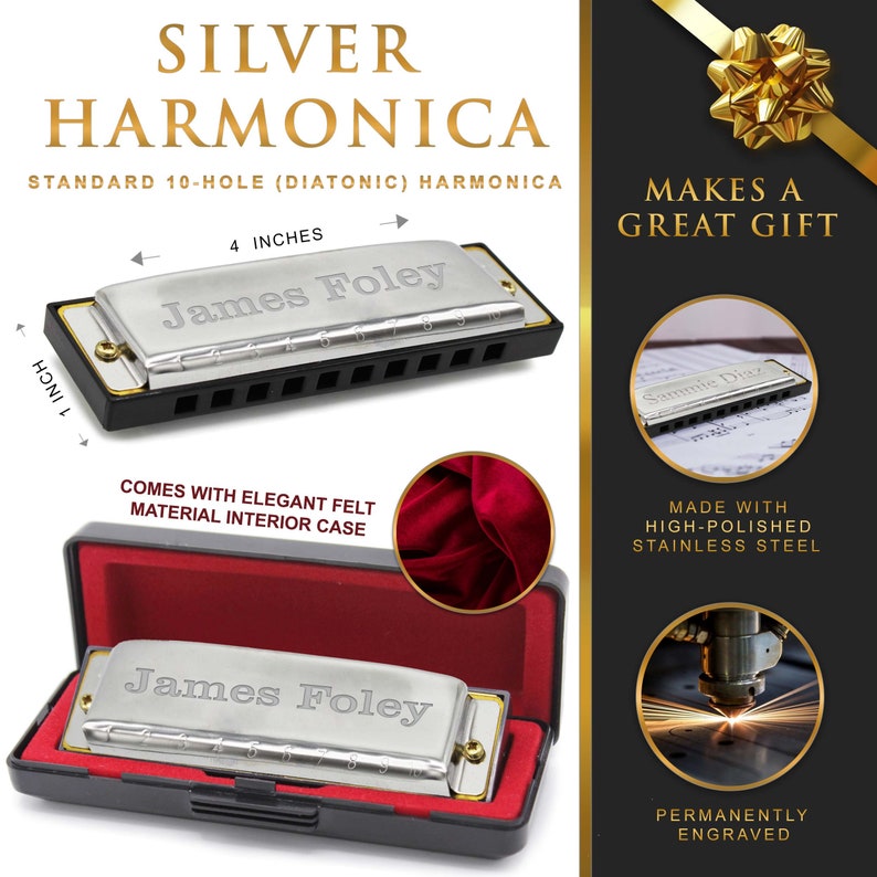 Personalized Stainless Steel Harmonica Groomsmen Gift Best Etsy